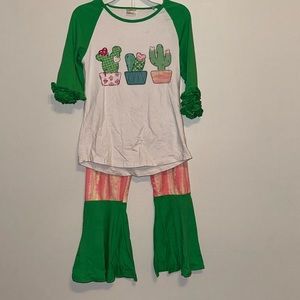 Girls Boutique Cactus Bell Bottom Set